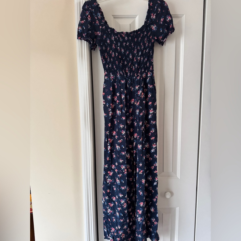 ⚡️ Francesca’s Miami navy floral pantsuit jumpsuit romper size small